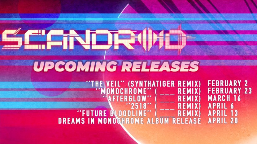 Scandroid Releases “The Veil” (Synthatiger Remix) and Announces Dreams In Monochrome